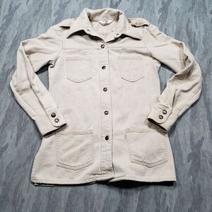Vintage Levis Jacket Womens Medium Biege Snap White Tag‎ 60s